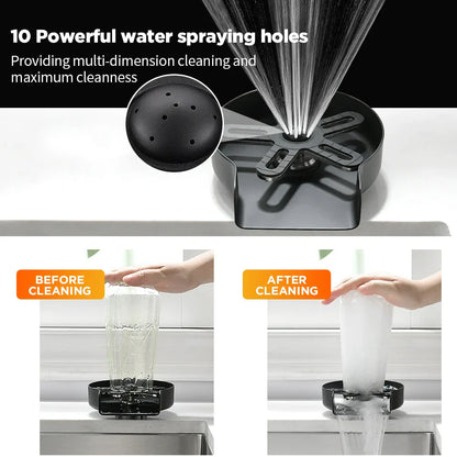 DecorBites™ Glass Rinser: Automatic Cup Washer & Pitcher Cleaner for Home Kitchen