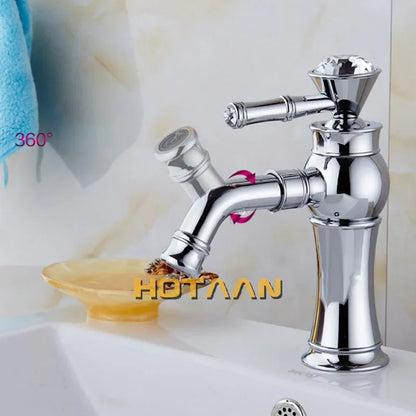 DecorBites™ Gold Finish Brass Bathroom Basin Faucet with Ceramic Mixer Tap