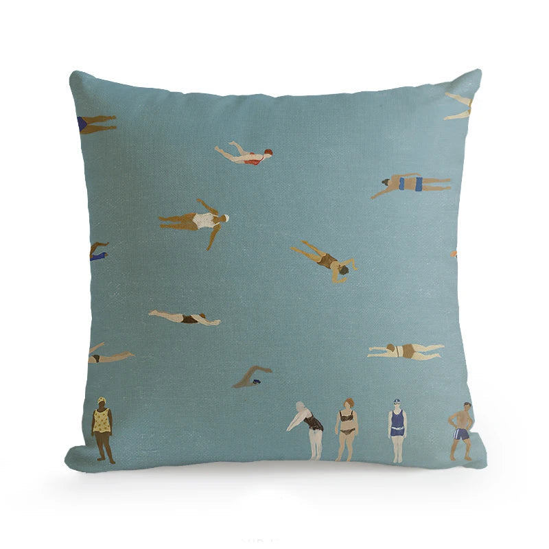 DecorBites™ Cute Dog Printed Designer Throw Pillow Cover for Living Room Sofa Decor