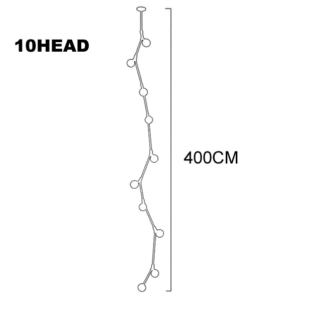 Lámpara de araña de bolas de cristal DecorBites™ para la decoración de escaleras de hoteles y villas