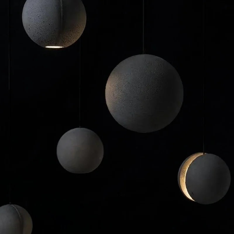 DecorBites™ Industrial Moon Cement Pendant Light for Kitchen, Bar, and Bedside