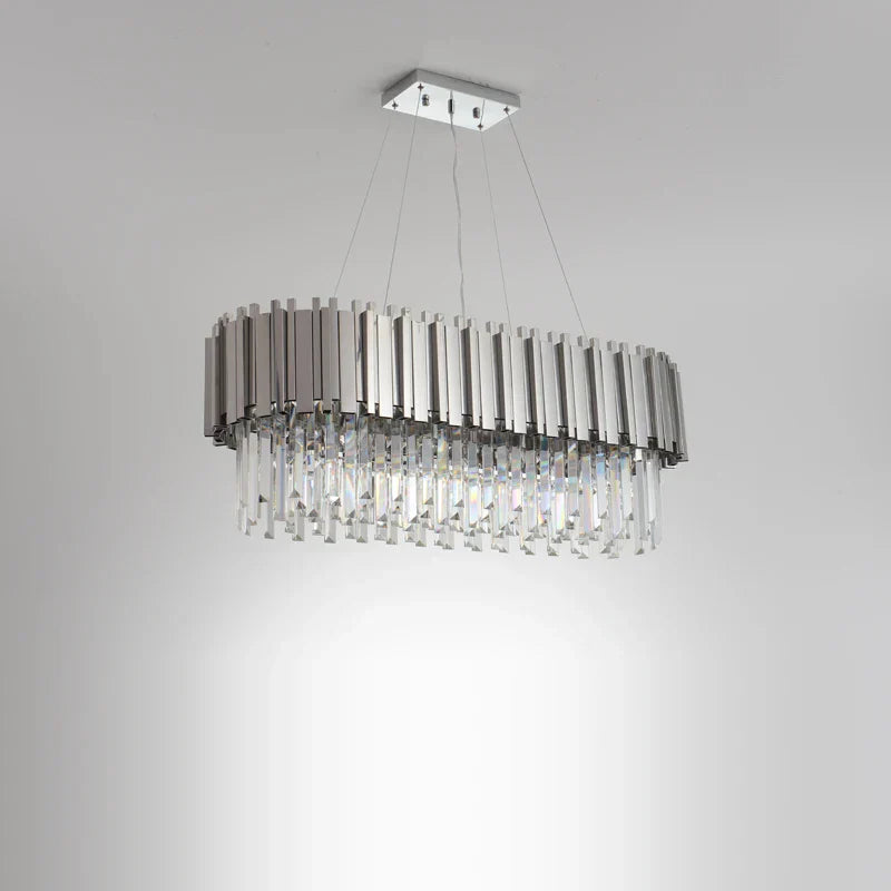 DecorBites™ Crystal Oval LED Chandelier Lighting for Dinning Room