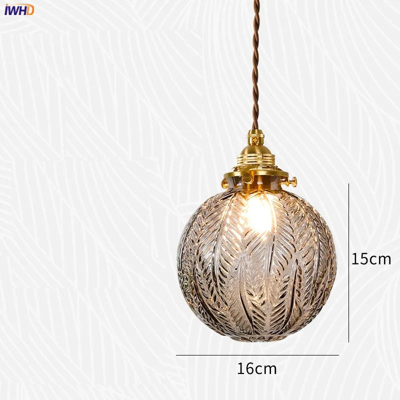 DecorBites™ Japanese Glass Pendant Lights: Industrial Vintage Bedroom Living Room Copper Decor