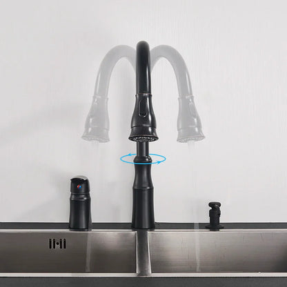 DecorBites™ Brass Black Kitchen Faucet Pull Out Mixer Taps Hot/Cold Water Cranes