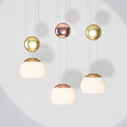 Gold LED Glass Pendant Rose Gold Adjustable