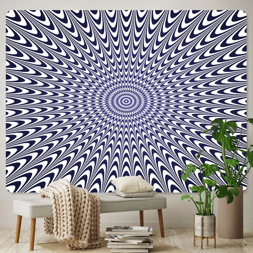 Decobites Psychedelic Eye Illusion Tapestry: Bohemian Home Decor & Yoga Mat