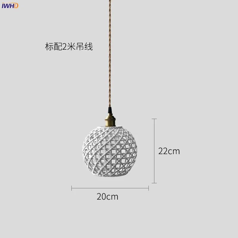DecorBites™ Ceramic LED Pendant Lights: Japanese Style, Copper Nordic Modern Design