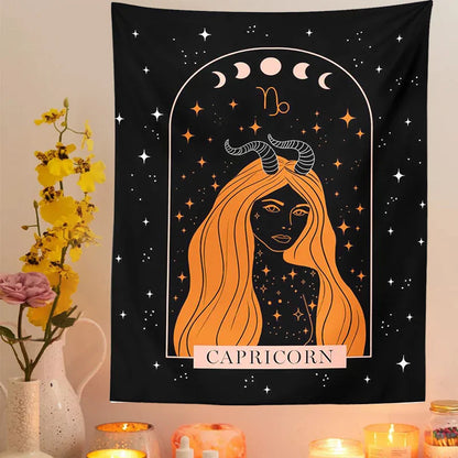 Decobites Celestial Constellation Tapestry Moon Phase Wall Hanging for Unique Home Décor