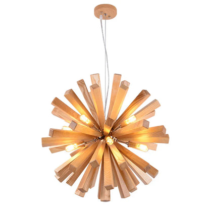 DecorBites™ Dandelion Wooden Pendant Lights - Solid Wood Hanging Lamps for Dining Room & Restaurant