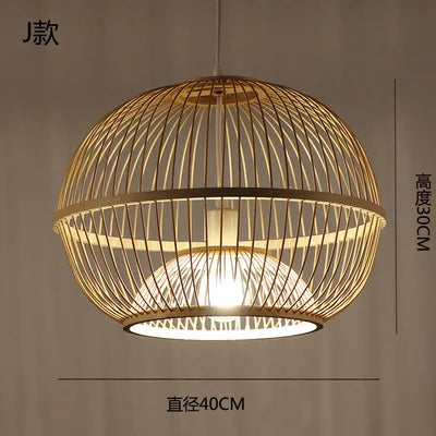 DecorBites™ Japanese Bamboo Chandelier Lights for Bedroom Living Room Tea Room Zen Lamps