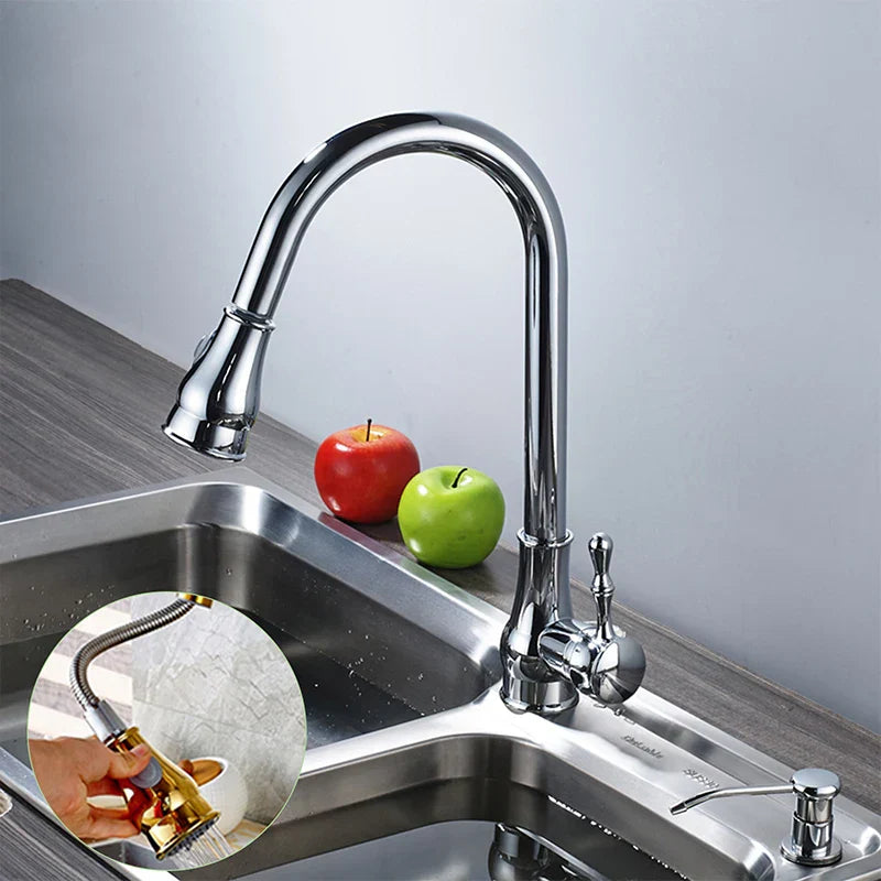 DecorBites™ Kitchen Faucet: Oil Rubbed Bronze Finish, 360° Rotating Hot Cold Mixer Tap