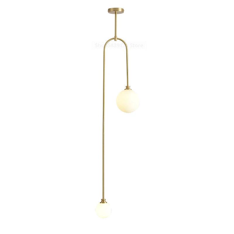 DecorBites™ Glass Ball Pendant Lights with U-Shaped Metal Rod - Nordic Modern Design
