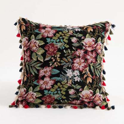 DecorBites™ Bohemian Flower Cushion Cover - Ethnic Floral Decorative Pillow Case
