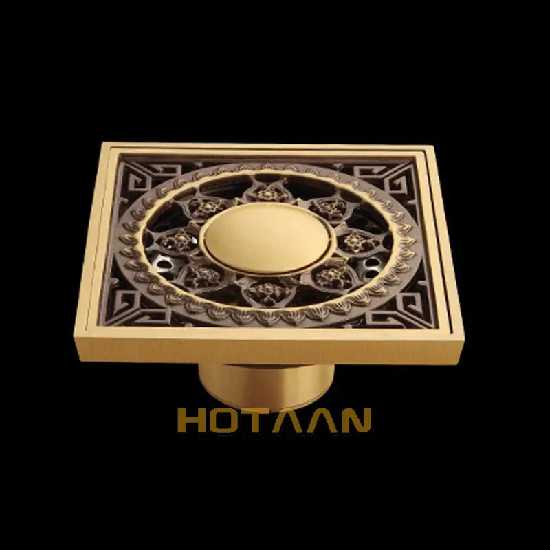 شبكة تصريف مياه الصرف الصحي للحمام بتصميم زهور عتيقة من نحاس ديكوربايتس™