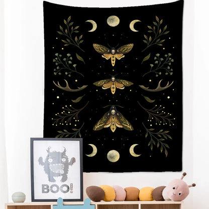 Decobites Moon Phase Tapestry Wall Hanging: Bohemian Hippie Home Decor