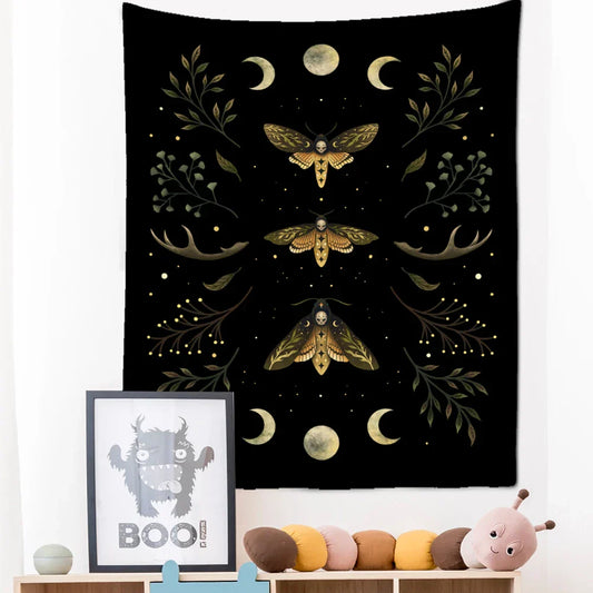 Decobites Moon Phase Tapestry Wall Hanging: Bohemian Hippie Home Decor