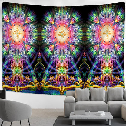 Psychedelic Human Face Wall Tapestry Fluorescent Hippie Art for Decobites Home Décor