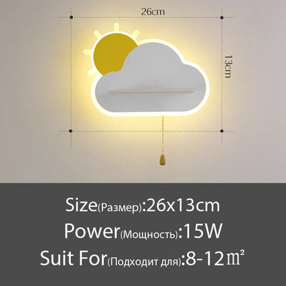 DecorBites™ Cloud Wall Lamps: Modern Kids Room Lighting with Switch, Children's Bedroom Decor