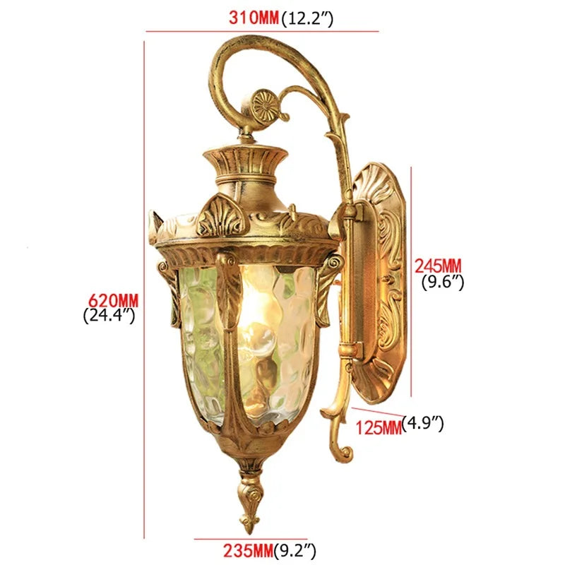 DecorBites™ Bronze LED Outdoor Wall Lamp Classical Retro Sconces for Home Aisle