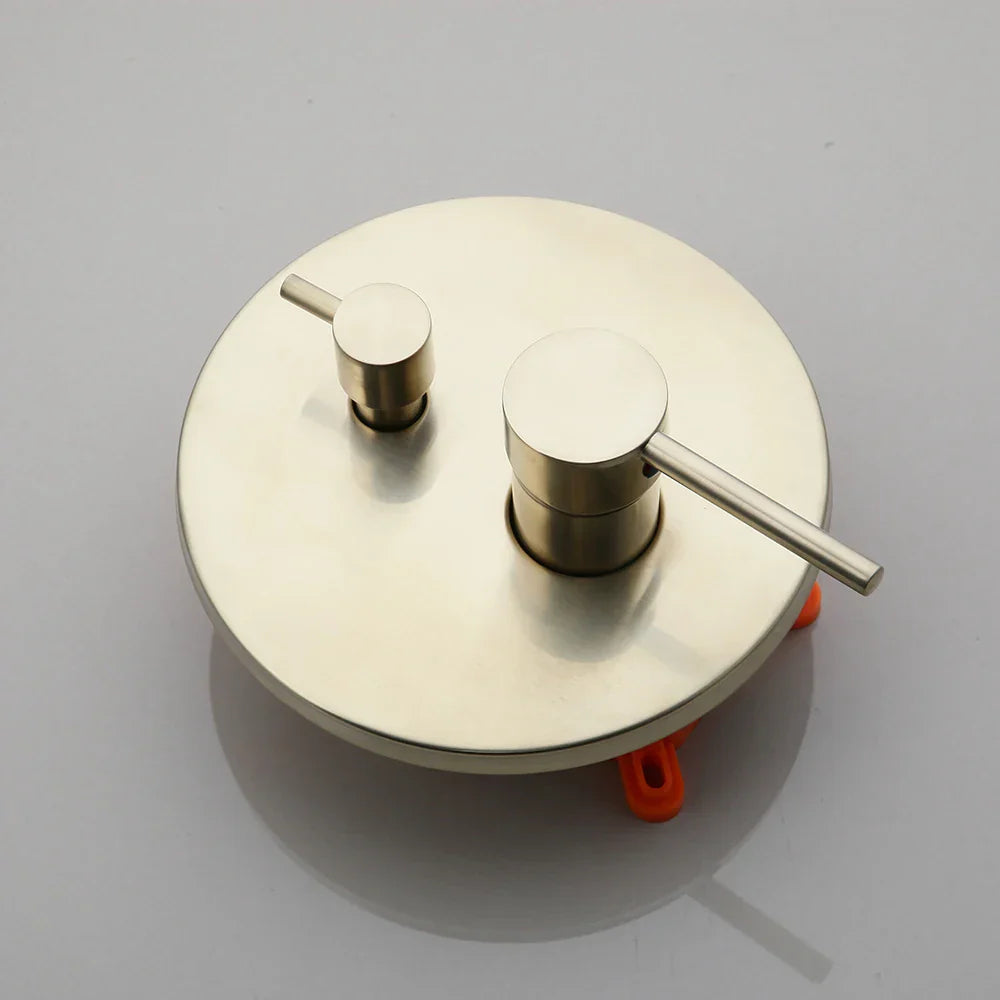 DecorBites™ Brush Gold Bathroom Shower Tub Faucet Wall Mount Golden Plated Mixer Tap