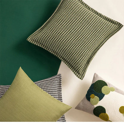 DecorBites™ Houndstooth Jacquard Throw Pillow Covers - Square Cushion Cover