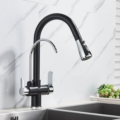 Decorbites™ Zweihand-Wasserfilter-Küchenarmatur Deckenmontiert 360° Drehbarer Mischbatterie