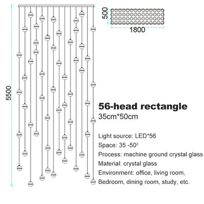 Lámpara de araña de bola de cristal DecorBites™: Iluminación elegante con efecto lluvia de meteoritos para restaurantes, bares y hogares