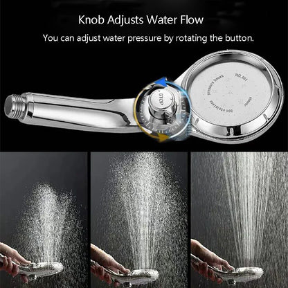 DecorBites™ High Pressure ABS Shower Head with Stepless Adjustable Button Rotation
