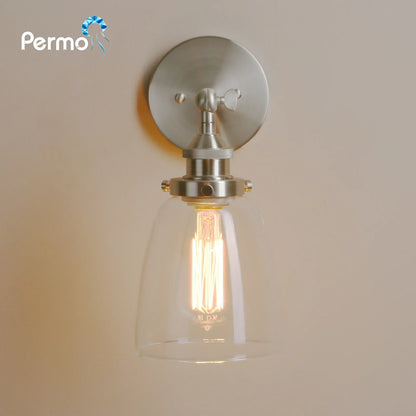 Decorbites™ Lámpara de Pared de Vidrio Transparente: Luminaria de Espejo Moderna para Decoración Vintage en Interiores