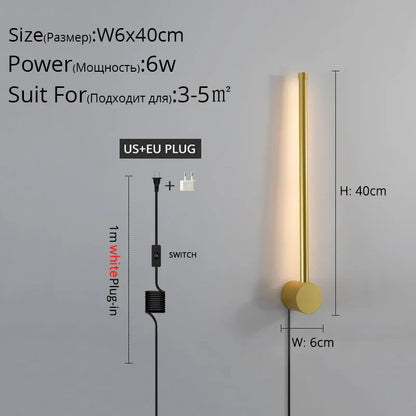 ديكوربايتس™ مصباح حائط LED أسود لغرفة المعيشة وغرفة النوم