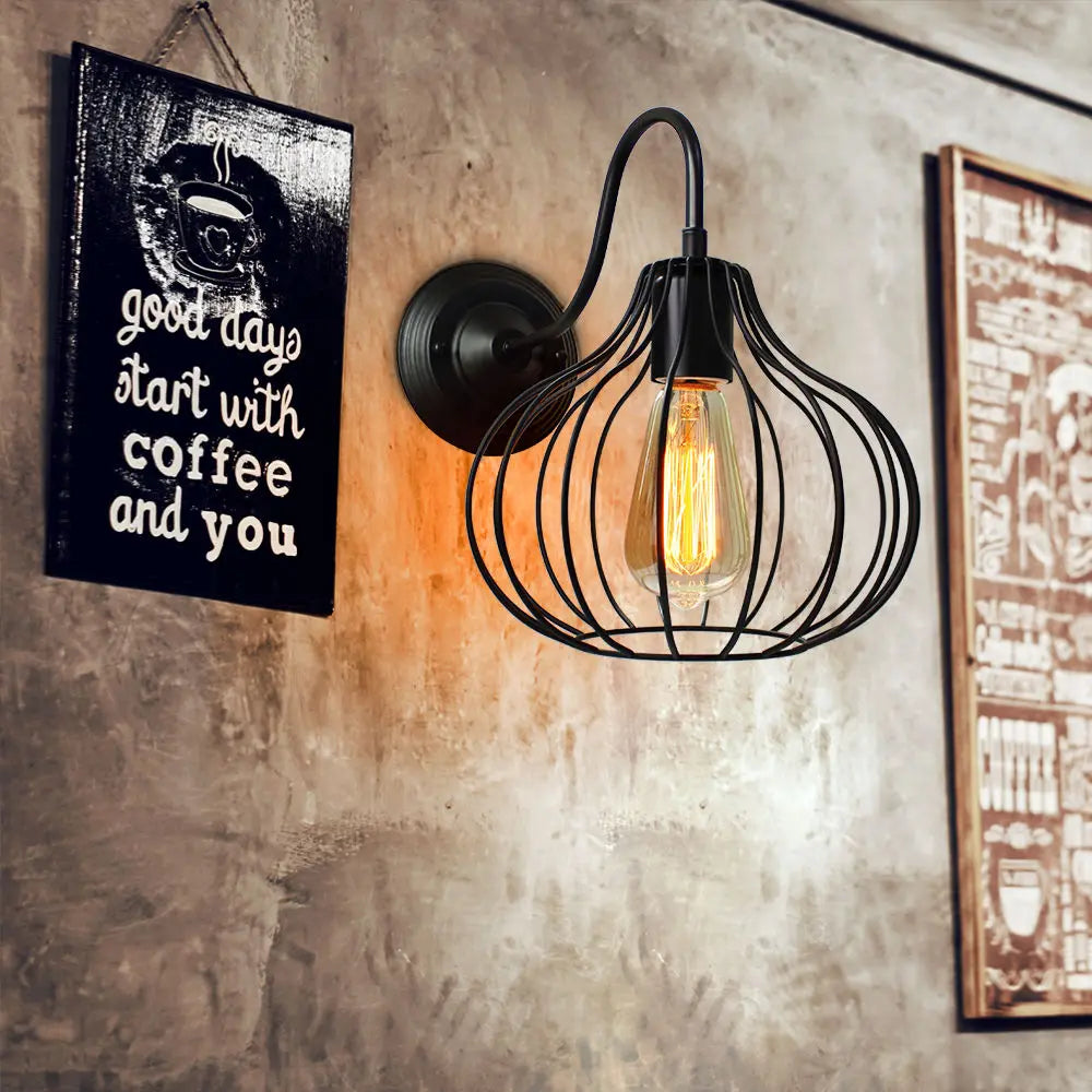 Decorbites™ Industrielle Eisen Wandlampe E27 Retro Loft Vintage LED Leuchte