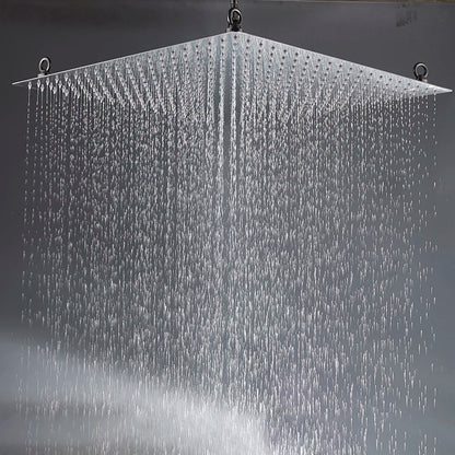 Cabezal de ducha cuadrado de lujo cromado DecorBites™ de 20 pulgadas, ultrafino, de acero inoxidable, tipo lluvia.