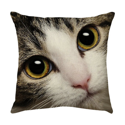 DecorBites™ Cute Cat Sofa Cotton Linen Cushion Cover Pillowcase Home Decor Pillow
