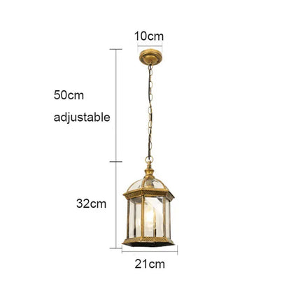 ديكوربايتس™ فانوس معلق خارجي أسود ريفي مع تركيب زجاجي شفاف مثبت في السقف