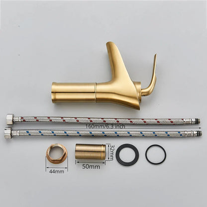 DecorBites™ Gold Waterfall Wine Glass Basin Faucet - Single Lever Bathroom Mixer