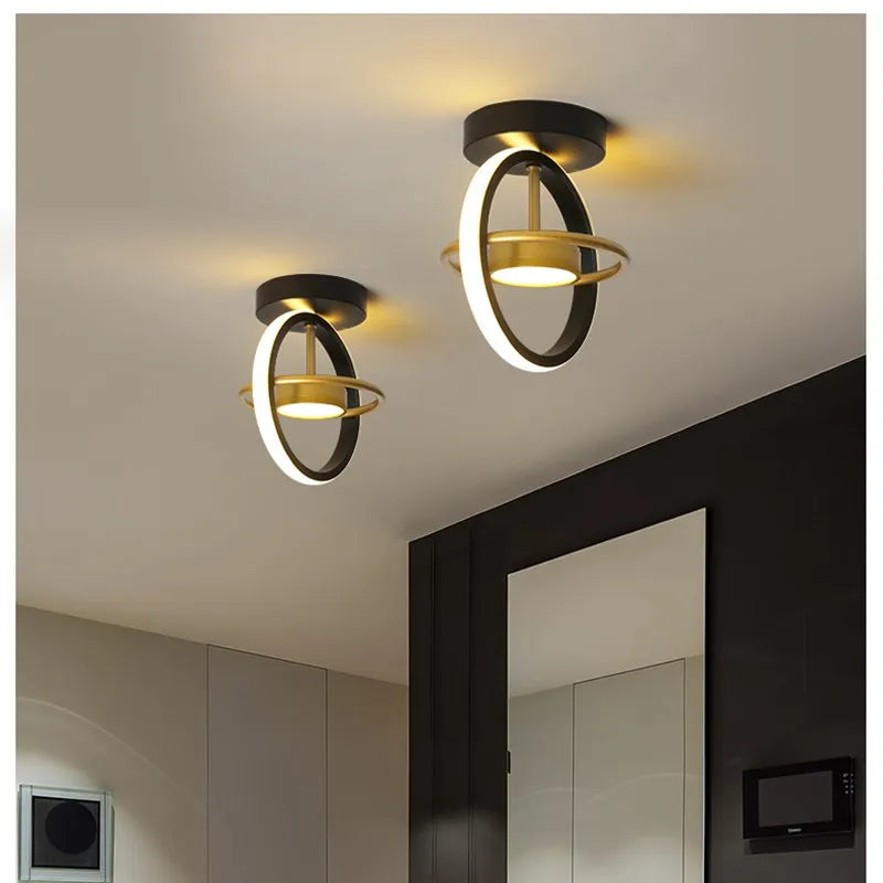 DecorBites™ LED Ceiling Light Chandelier for Home Living Room Bedroom Dining Decor, Gold/Black Fixtures