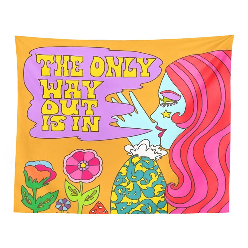 Decobites Retro Hippie Tapestry: Trippy Psychedelic Wall Decor for Girls Dorm