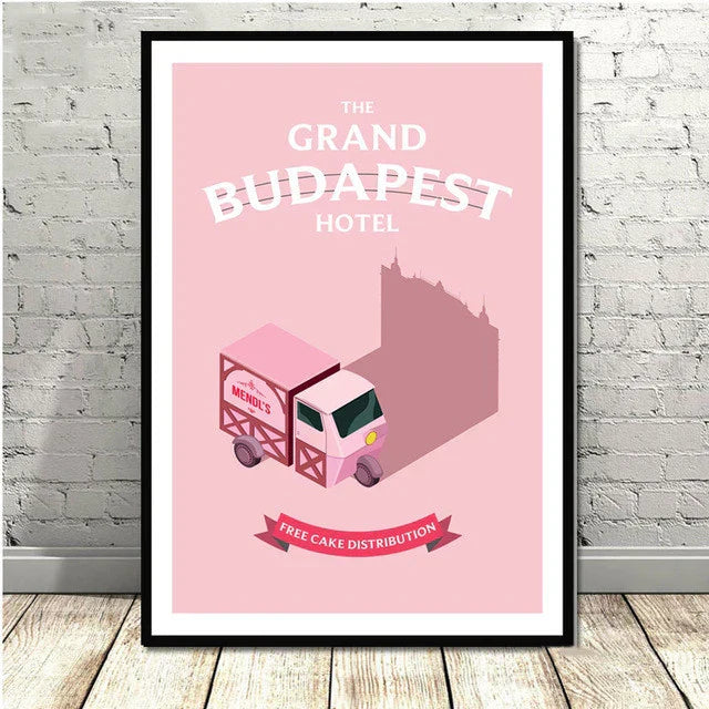Póster minimalista de pared DecorBites™ del Gran Hotel Budapest para una decoración elegante del hogar