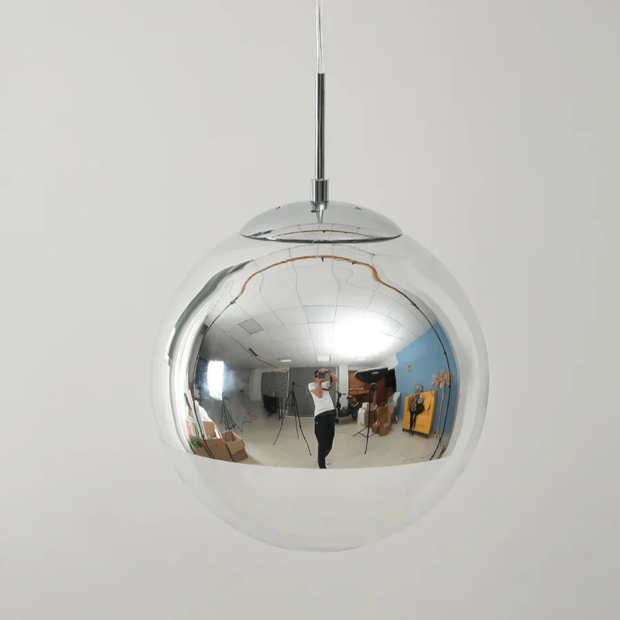 Lámpara colgante LED de bola de vidrio dorado Decorbites™ para dormitorio, sala de estar - Lámpara colgante de arte moderno