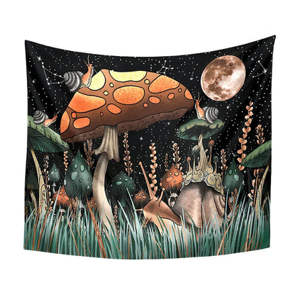 Decobites Mushroom Moon Psychedelic Snail Mandala Wall Tapestry Hippie Fantasy Decor