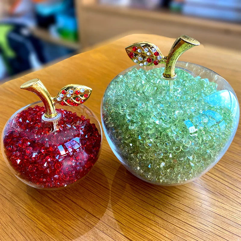Colección de figuras de peso de papel de manzana de cristal Glaze™ Decorbites para la decoración de la oficina en casa