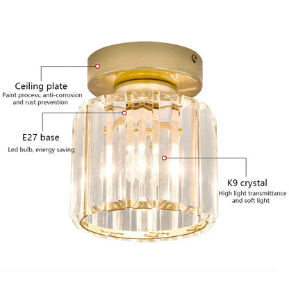 Lámpara de techo de cristal DecorBites™: Lámpara decorativa moderna para salón o dormitorio con casquillo E27