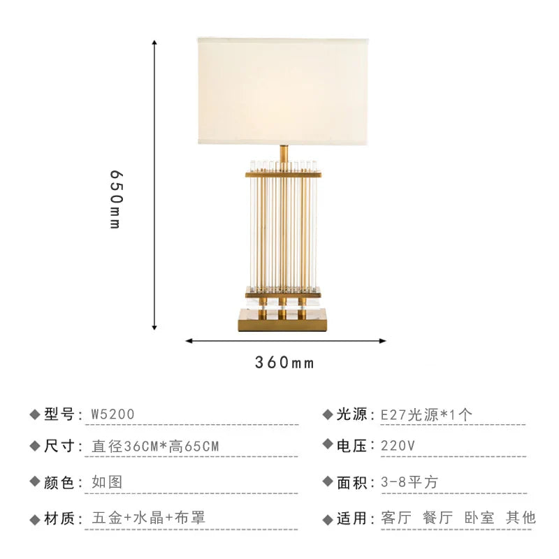 DecorBites™ Crystal Table Lamp: Nordic Light Luxury Design for Bedroom Bedside