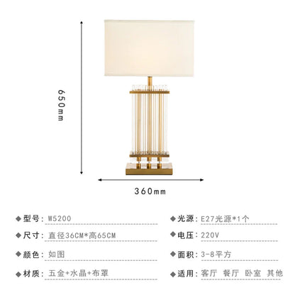 DecorBites™ Crystal Table Lamp: Nordic Light Luxury Design for Bedroom Bedside