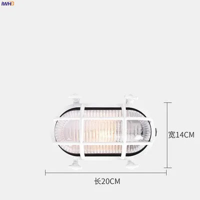 Lámpara de pared industrial exterior Decorbites™ impermeable LED para porche jardín balcón