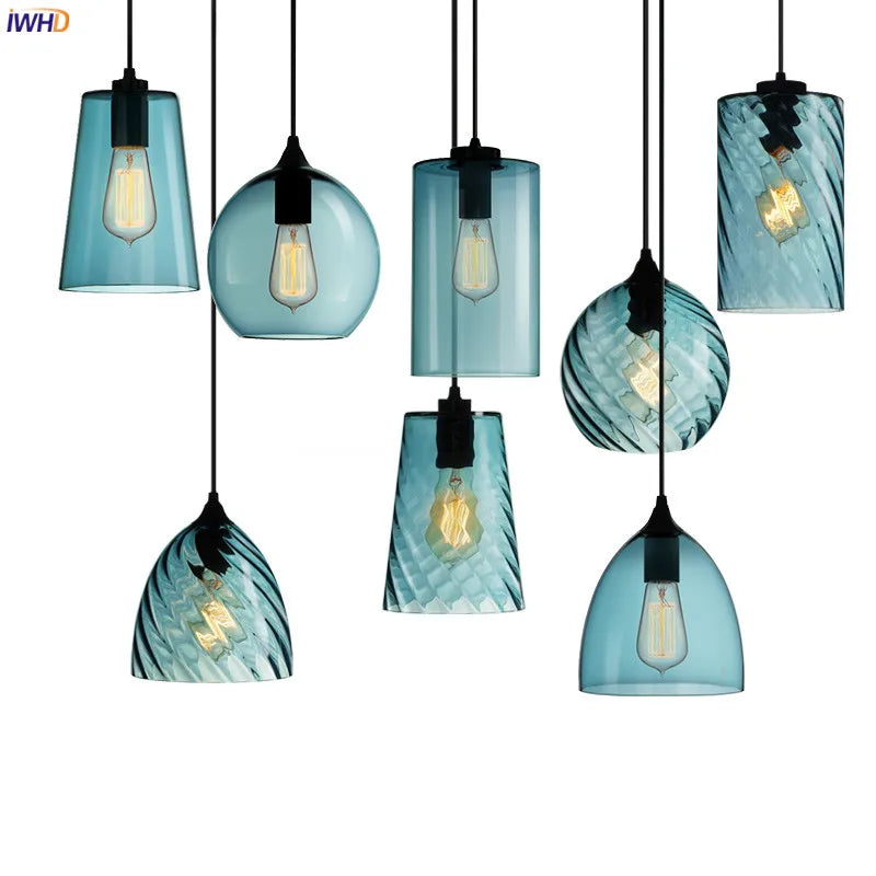 DecorBites™ Glass LED Pendant Lamp: Modern Nordic Style Hanging Light for Home, Cafe, or Bar