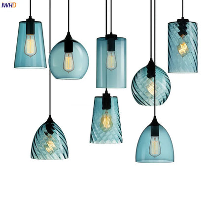 DecorBites™ Glass LED Pendant Lamp: Modern Nordic Style Hanging Light for Home, Cafe, or Bar
