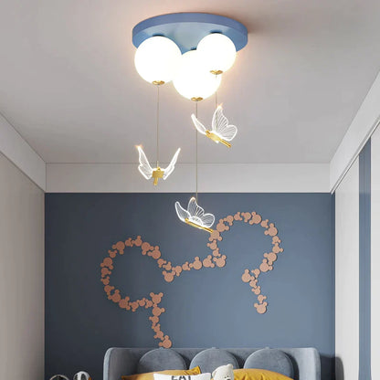 DecorBites™ Butterfly Ball Ceiling Lamp: Warm & Romantic Pendant Light for Children's Room