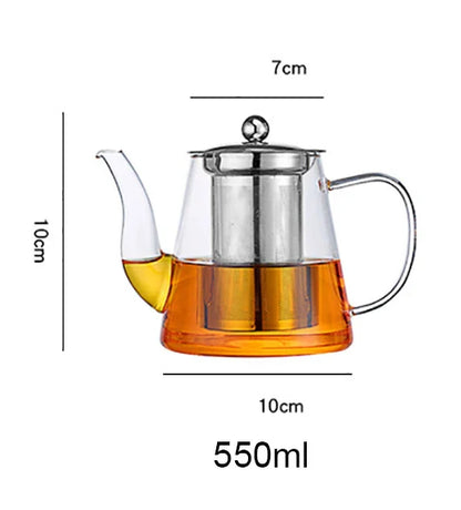 Tetera Infusora de Vidrio™ Decorbites: Tetera Filtrante para Té Oolong, Puer, Café y Té de Flores