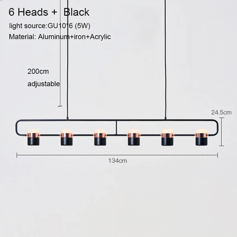 Lámpara colgante tipo araña LED DecorBites™ para comedor moderno, cafetería y bar